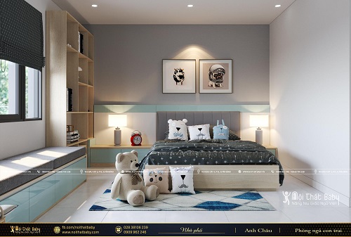 Thiết kế nội thất phòng ngủ bé trai hiện đại - BBT100